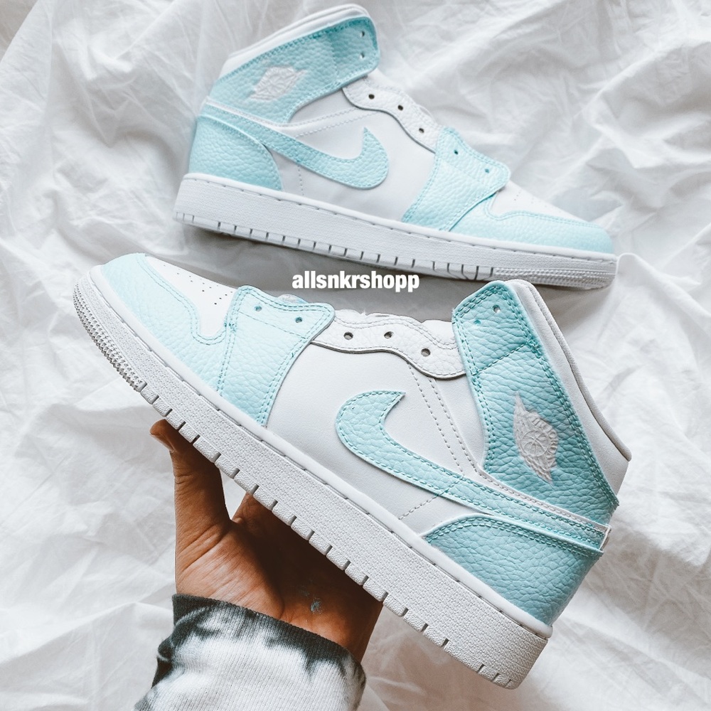 blue air jordan 1 custom